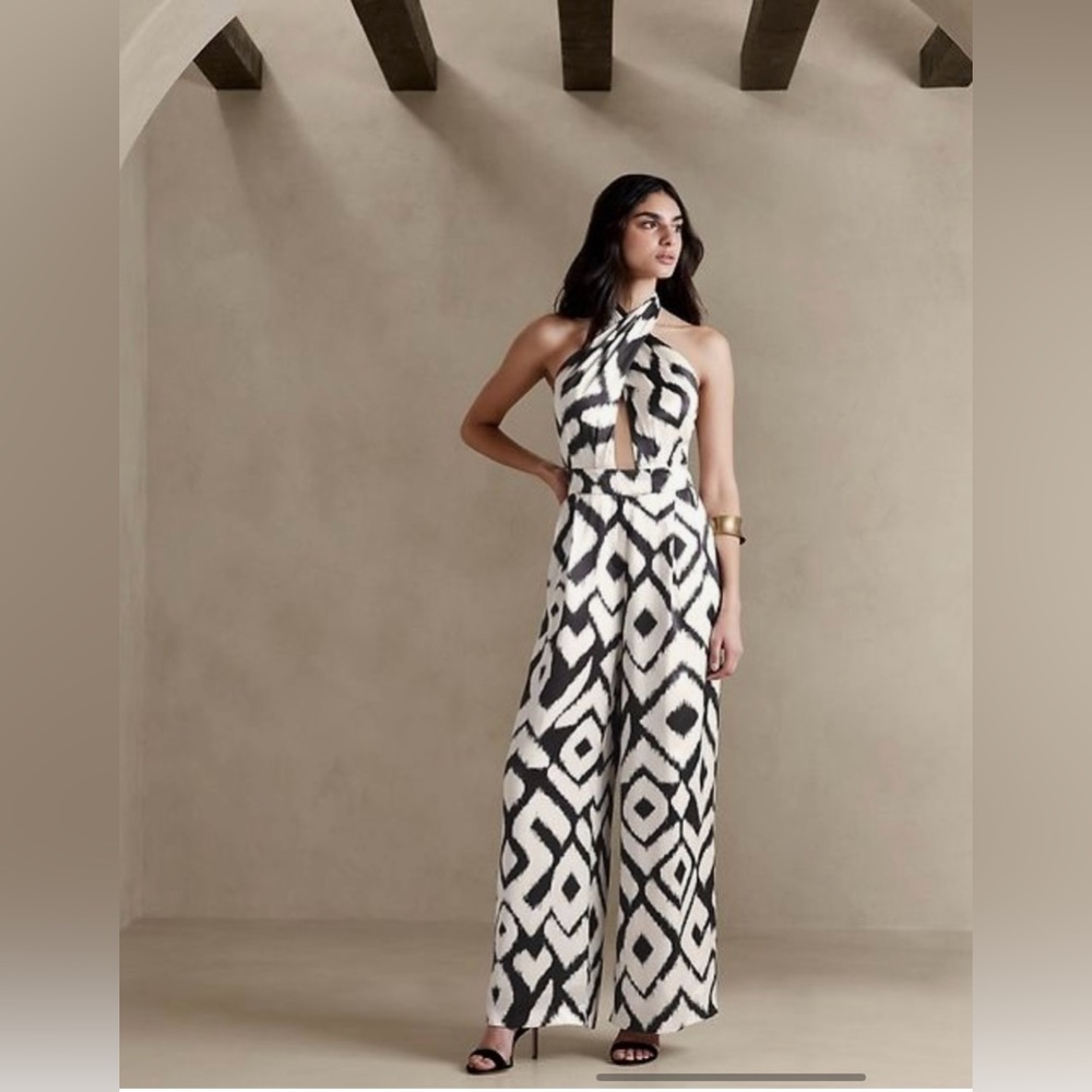 Ascendant Silk Jumpsuit Cosmic Ikat - Picture 2 of 3